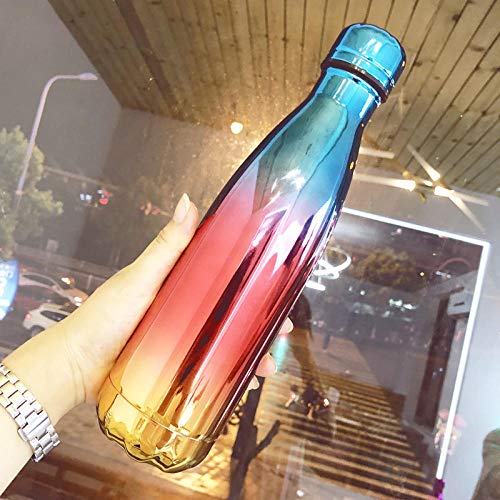 Bottiglia Acqua in Acciaio Inox - Senza Bpa,Coppa per Isolamento Sportivo, Tazza per Acqua in Acciaio Inossidabile di Grande capacità-C,Borraccia Termica Isolamento Senza Bpa