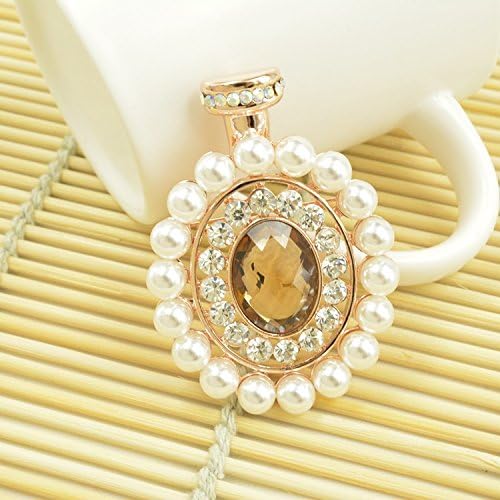 TIANLU Crystal Brooch Fashion Butterfly Crystal Brooch Pin Female Water Drilling Silk Scarf Tie Sweater Tie Jewelry, Pearl Perfume Bottle