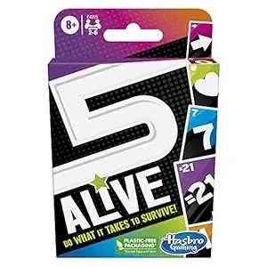 Hasbro Gaming 5 Alive Card Game, Fast-Paced Kids Game, Easy to Learn, Fun Family Game for Ages 8 and Up, Card Game for 2 to 6 Players