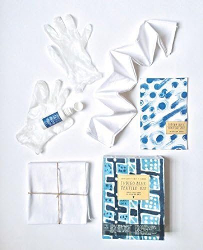 Crafts For Adults - Tie Dye Kit - Indigo Blue Permanent Liquid Color with Drip-less Applicator - Includes Blank Scarf by YELLOW OWL WORKSHOP