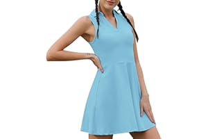 QWUVEDS Vestido de tenis para mujer, yoga, fitness, transpirable, ocio, deporte, vestido con falda