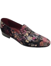 Scarpe Uomo, Slipper in Velluto fiorato Artigianali