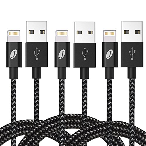  Pack DE 3  2m  C  ble iPhone Chargeur iPhone Lightning  Jecent Longue Cable en Nylon Tress   Robuste avec Connecteur en Aluminium pour iPhoneX 8 8Plu