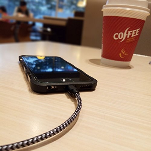  Pack DE 3  2m  C  ble iPhone Chargeur iPhone Lightning  Jecent Longue Cable en Nylon Tress   Robuste avec Connecteur en Aluminium pour iPhoneX 8 8Plu