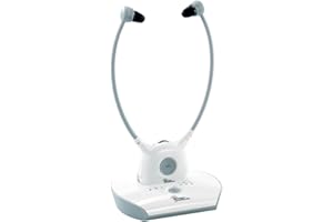 Newgen Medicals Kinnbügel Kopfhörer: Hörsystem KH-210 für TV & Musik, mit Funk-Kopfhörer, bis 100 dB (Kinnbügel Kopfhörer Funk, Bügelkopfhörer, Premium)