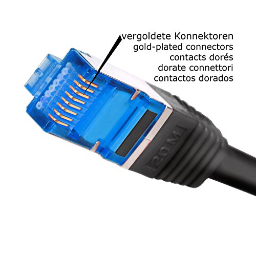 TPFNet (10er PACK) 2m CAT.6A – CAT6A Premium Ethernet LAN Patchkabel SFTP DOPPELT GESCHIRMT 500MHz | Gigabit Netzwerkkabel | LAN-Kabel | RJ45 Kabel | Internetkabel | RJ45 Netzwerk Anschlusskabel | Patch Kabel | Ethernet Kabel mit Knickschutztülle, 10 Gigabit schwarz (RJ45, Cat 6A, Twisted Pair, S/FTP (PIMF) DOPPELT GESCHIRMT, CAT.6A – CAT6A EIA/TIA, Class EA, halogenfrei, 10 Gigabit/s) - 6