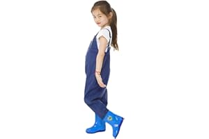 Jitong Waders de Pêche Enfants Salopette de Chasse Pantalon de Wading avec Bottes Imperméables Cuissardes de Pêche pour Garçons et Filles