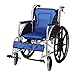 Produktbild KOSHSH Klappfahrräder Leichtgewicht, Mittelbares Aluminium selbstprospekt älterer Erwachsenenrawichter mit Bremsen Leg Support Rest Removable Footrest, Standard,Blue