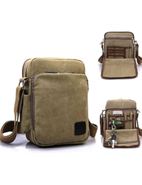 MeCool Schultertasche Canvas Umhängetasche Designer Marken Reisetasche Taschen für Männer Schule Retro Weekender...