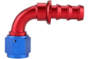 Suuonee Raccord mâle AN6 droit 45 90 180 degrés pour huile, gaz et carburant (90°)Connecteur de refroidissement d'huile à branchement direct