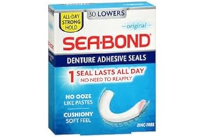 GLATTOL Sea-Bond Original Denture Adhesive Wafers Lowers, 30 Count (Pack Of 3)