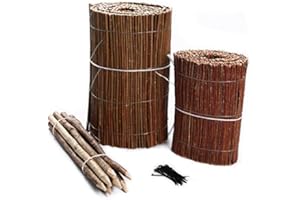 rg-vertrieb Weidenmatte Beeteinfassung Weide Rasenkante Weidenzaun 3m Rollboarder Beetbegrenzung Weiden Zaun Länge 300cm Höhe wählbar (40 cm)