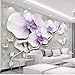 Produktbild Pbldb Große Benutzerdefinierte Wandtapete Für Wände 3 D Stereoscopic Relief Phalaenopsis Blume Foto Hintergrund Vlies   6D-200X140Cm