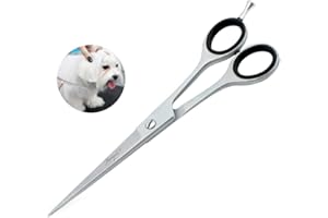Haryali London 7" Pet Grooming Shears, Straight Dog Grooming Scissors - Stainless Steel Cat and Dog Grooming Scissors, Pet Hair Cutting, Trimming Tools