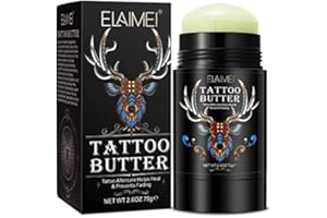 FVVSIEDK Tattoo Aftercare Butterbalsam, 2.6 oz, natürliche Bio-Tattoo-Creme, Feuchtigkeitscreme für alte und neue Tattoos, Heilungsaufheller, Farbverbesserung