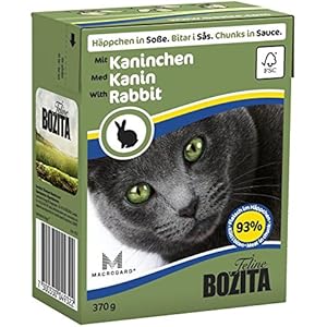 BOZITA Nassfutter BOZITA HÄPPCHEN in Soße mit Kaninchen 1 x 370g für Katzen