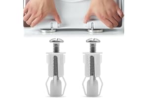 VZUHSW Jeu de 2 fixations d'abattant WC - écrous en caoutchouc et vis de fixation, Accessoire indispensable pour assembler le siège des toilettes, comme pièces de rechange pour abattants de WC