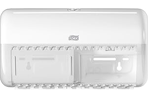 Tork 557000 Spender für Kleinrollen Toilettenpapier T4 in Weiß / Hygienischer Papierspender für Toiletten im Elevation Design