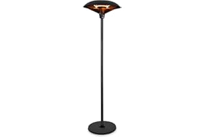 Vonroc Chauffage Électrique Extérieur sur Pied 2000W Eolo 205 cm - Lampe Infrarouge Chauffante, 3 Niveaux de Chauffe, IPX4 - Chauffage Infrarouge Halogène Périphérique 360°