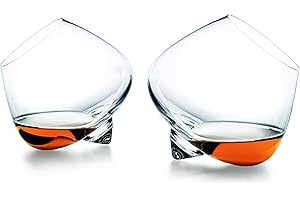 HNGM Bicchieri Whisky Top Whisky Crystal Vetro normanno Rotante Vino Rosso Whisky Vetro Brandy Bicchiere (Capacity : 235ml, Color : Normann Rock Glass)