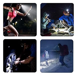 APUNOL 2 Pacchi Lampada Testa LED Ricaricabile, Torcia Frontale USB e Impermeabile con 200 Lumens, 8 modalità di Luce Bianca e Rossa, Sensore di Movimento per Campeggio Escursioni Corsa Sport - immagine 8