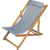 BYSAY AHŞAP KATLANABİLİR TAŞINIR ŞEZLONG. PLAJ, BAH&Ccedil;E, TERAS, BALKON ŞEZLONGU. (GRİ)