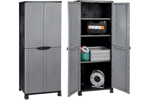 TOKKA Hier passt viel rein: 2 Stück Kunststoffschrank Modell Noble. Jeder Schrank mit 3 höhenverstellbaren Einlegeböden, 4 Füßen und abschließbaren Türen! Maße pro Schrank: 68 x 40 x 171 cm