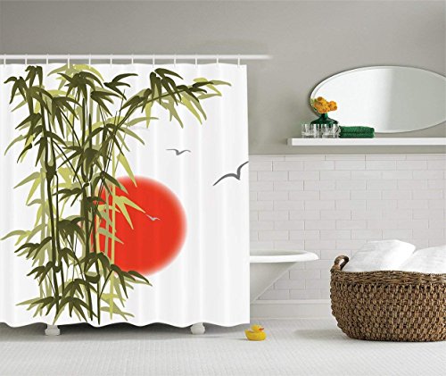 Set With Hooks Polyester Fabric Bathroom Shower Curtain Soft Blue