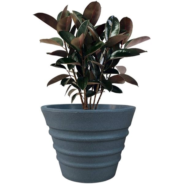 Garden Art Fiber Pot (20.5x17.7) cm | Outdoor,Indoor Decor, Ribbed