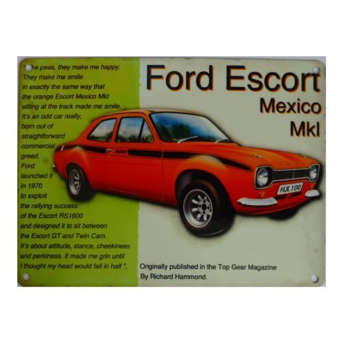 Ford Escort Mk II Mexico Metal Sign Nostalgic Vintage Retro Advertising Enamel Wall Plaque 200mm x 150mm by CambSigns