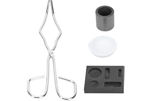 aleawol 4pcs Graphittiegel Gold Schmelzen Kit, Schmelztiegel Zange Schüssel Kombi für Platin Gold Silber Messing Legierungs Schmelze