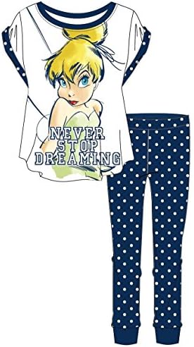 Ladies Lounge Wear Pyjamas Set Official Disney Marvel Multi Listing (12-14, Tinkerbell Dream)