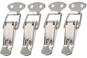 SAGASAVE 4 abrazaderas de cierre de palanca de 45 mm de acero inoxidable con resorte para caja, caja de herramientas, cajón, armario, baúl de pecho (con cerradura)