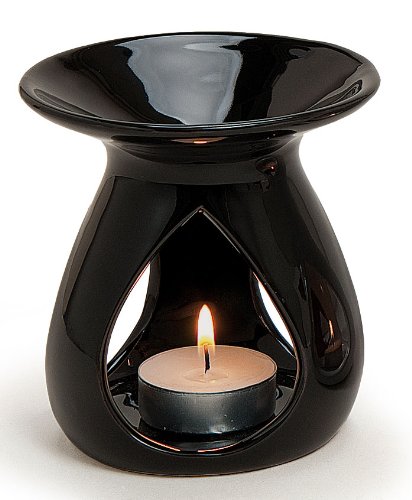Duftlampe Keramik Farbe: Schwarz - Öllampe Aromalampe für Aroma - Duftöl / Duftwachs