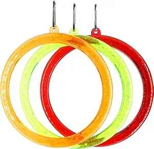 SN Aquatic - Interactive Playful Bird Hanging Rings Swing Circle Bird Toy Plastic Chew Toy for Bird Cockatiel (Pack of 3)