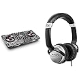 Numark NS4FX - 4-Channel DJ Controller, Touch Jog Wheels, Performance Pads, Effects, HF125 - Ultra-Portable DJ Headphones, Black
