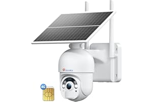 Ctronics 2K 3MP 3G/4G LTE Cámara de Vigilancia Solar Exterior Sin WiFi, 30M Visión Nocturna en Color PTZ Camara Vigilancia Inalambrica, 300M Tarjeta SIM Incluida, Movimiento PIR, IP66