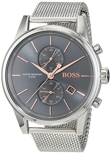 Hugo Boss Jet Mens Quartz Grey Chronograph Silver Stainless Steel Bracelet 1513440