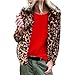 Produktbild TWBB Mäntel Damen Elegant Leopard Kurz Wintercoat Wintermantel Frauen Trenchcoat Drucken Slim-Fit Hülse Jacken Windbreaker Herbst Winter Bequem Outwear