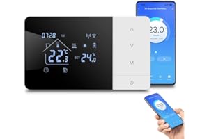 OCEANLEND Termostato intelligente WiFi,per app Tuya Regolatore di temperatura programmabile per caldaie a gas,compatibile con controllo vocale Alexa,con blocco bambini,intelligente Termostato Ambiente da Parete
