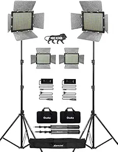 Osaka Bi-Color Dimmable LED Video Light OS 300 for All DSLR Cameras Video Cameras YouTube Video Shooting 2 Pc Combo kit: 2 AC/DC Adapter; 2 Light Stand 9 Feet; 2 LED Bag; 1 Stand Bag