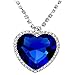 Sapphire Blue Heart Of The Ocean Titanic Necklace Pendant with Chain Austrian Crystal 18K White Gold Plated Romantic Love Party Wear Jewellery for Women by Caratcube (CTC - 0015) RS.354.00