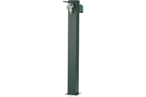 BELFER Bel-fer 42QRR Fontana da Giardino con Struttura a Colonna con Porta Gomma e Doppio Rubinetto Colore Verde