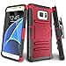 Produktbild Samsung S7 Hülle, XY-shell Ultra Silm Hybrid Dual Layer [Tough Rüstung] [Etui Flip Case] Stoßdämpfende Holster Case Schale für Samsung Galaxy S7 5,1” - Rot und Schwarz