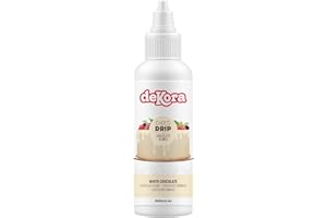 Dekora – Choco Drip Colore Cioccolato Bianco | Decorazione con Effetto a Goccia per Torte Drip Cake - 180g