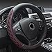 Produktbild ECLEAR Auto Universal Lenkradhülle Lenkrad Abdeckung Lenkradbezug Lenkradschoner aus Atmungsaktive Mikrofaser-Leder 37-39 cm/15" Anti Rutsch Autozubehör Schwarz Rot Linie