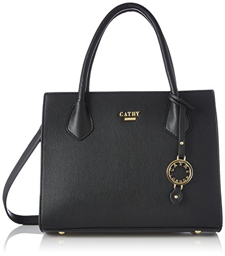 Cathy London Women’s Handbag with Pouch, Material- Synthetic Leather, Colour- Black