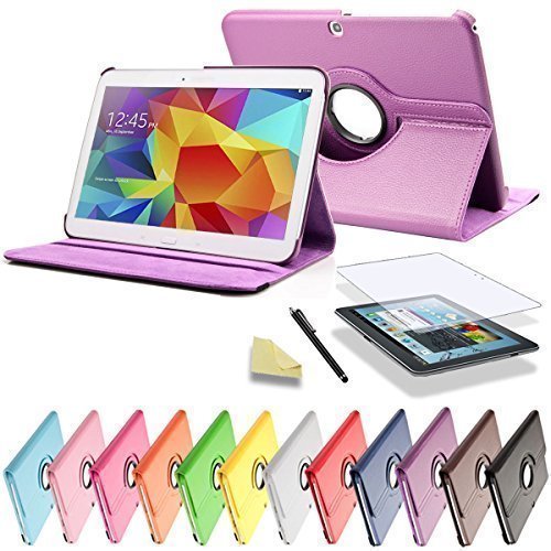 SVS 3in1 SET 360° Tab4 10.1 Schutzhülle + Folie + Pen Samsung Galaxy Tab 4 SM-T530 / T531 / T535 Tasche Etui (Lila)