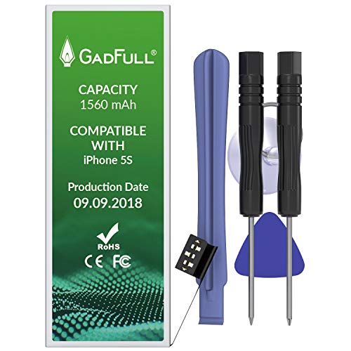 GadFull   Batterie pour Apple iPhone 5S   Production est 2018   avec Bo  te    Outils   Y Compris un Manuel de R  paration et la Bo  te    Outils Profi Kit   Il Travaille avec tous les APN Originaux