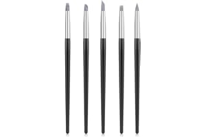 CHSTARINA 5 Pcs Pinceau Silicone Flexible Stylo à Sculpture Argile Fimo Pinceaux de Sculpture pour l'argile Shaper Pointes en Caoutchouc Outils de Modelage Bricolage Artisanal pour Gravure Peinture Manucure
